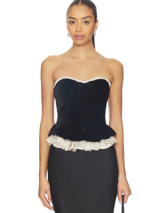 Tops - Lauretta Corset Top in Black And Champagne $189 LPA